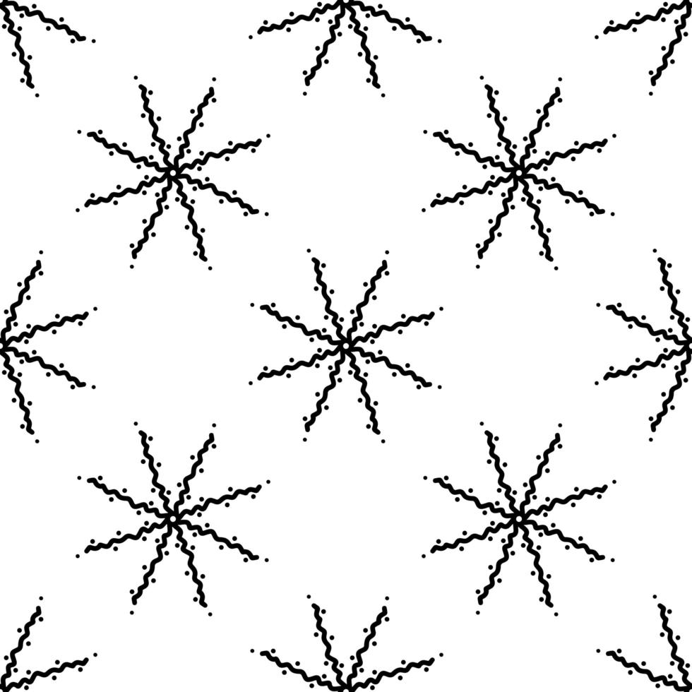 sömlöst mönster från doodle abstrakta snöflingor. isolerad på vitt vektor