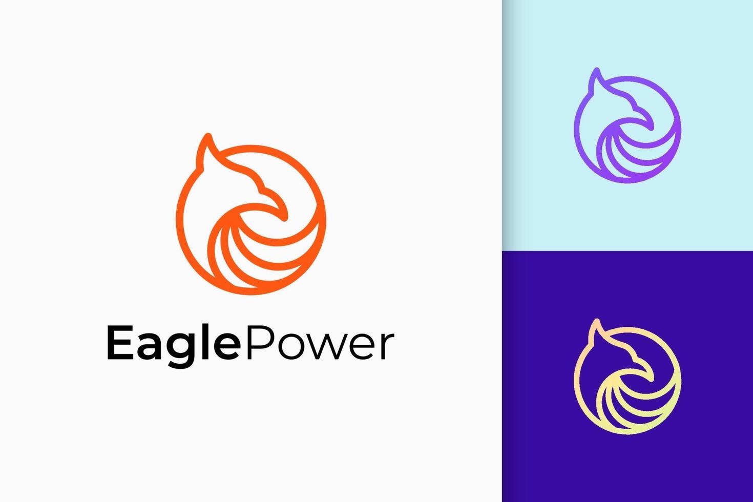 Vogel- oder Adlerlogosymbol für Macht und Freiheit für Technologieunternehmen vektor