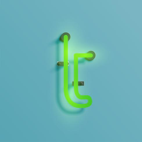 Realistische Neonfigur aus einem Schriftsatz, Vektor