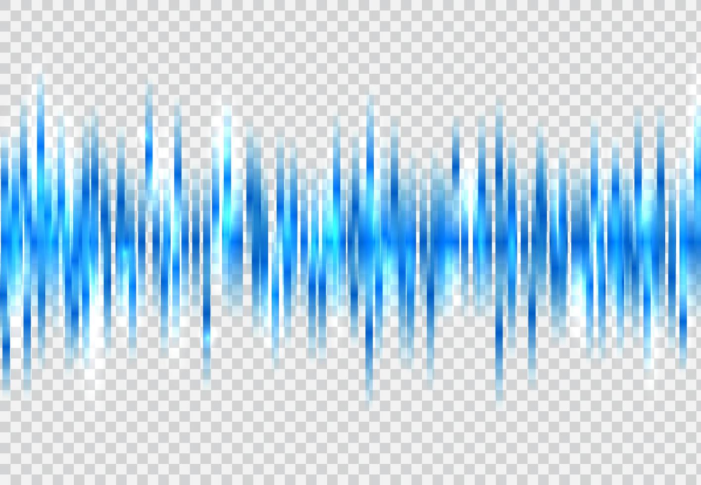 abstrakta blå ljudvågmönsterelement med glödande bakgrund. vektor