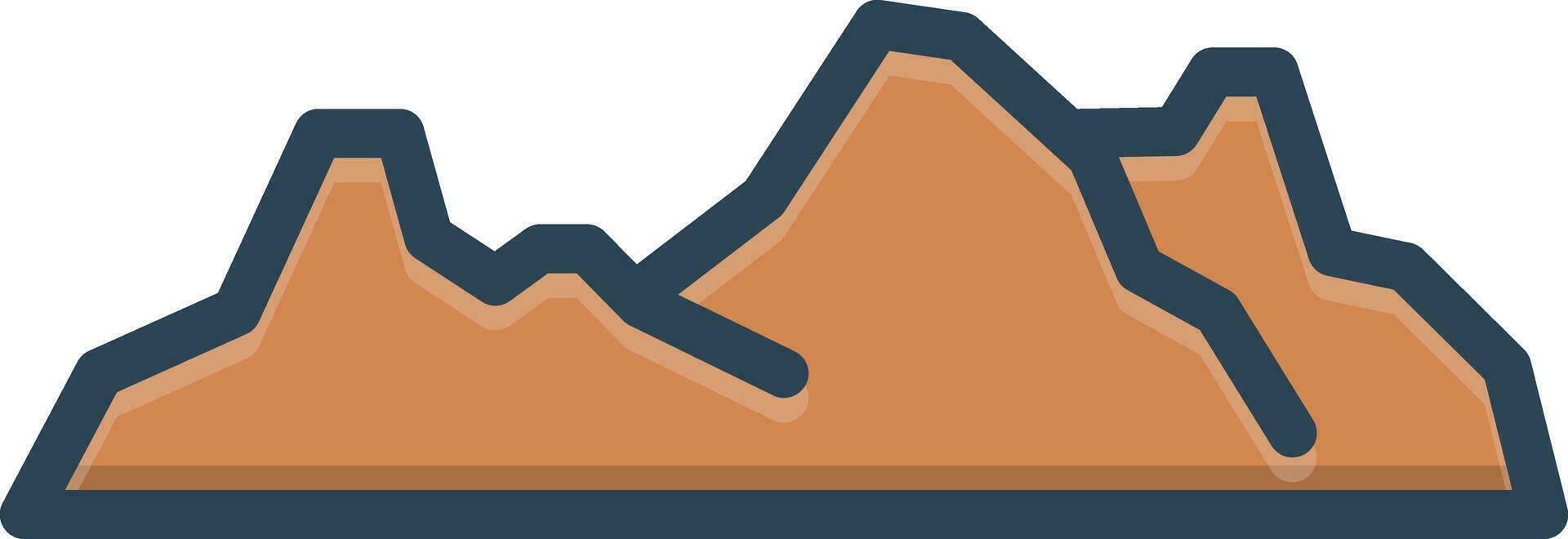 Färg ikon för bergsrygg vektor