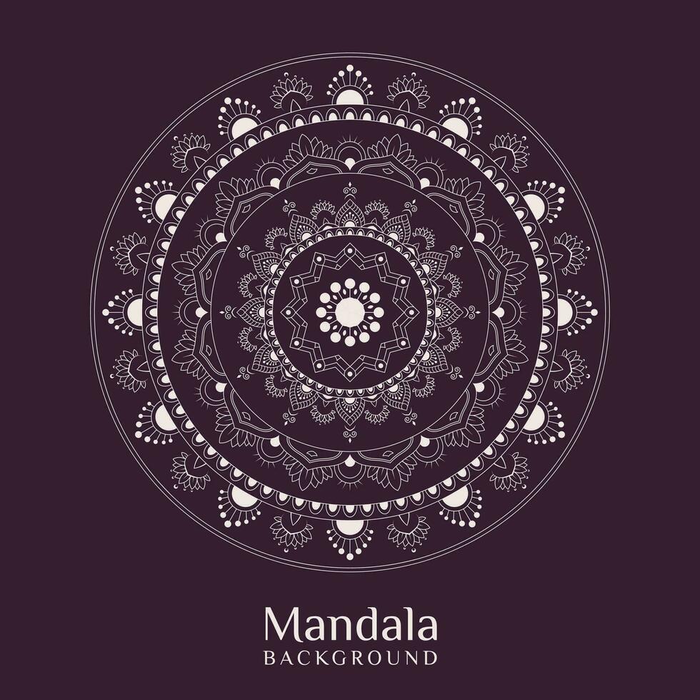 Gliederung Mandala Hintergrund im geradlinig Stil. dekorativ runden Ornament vektor
