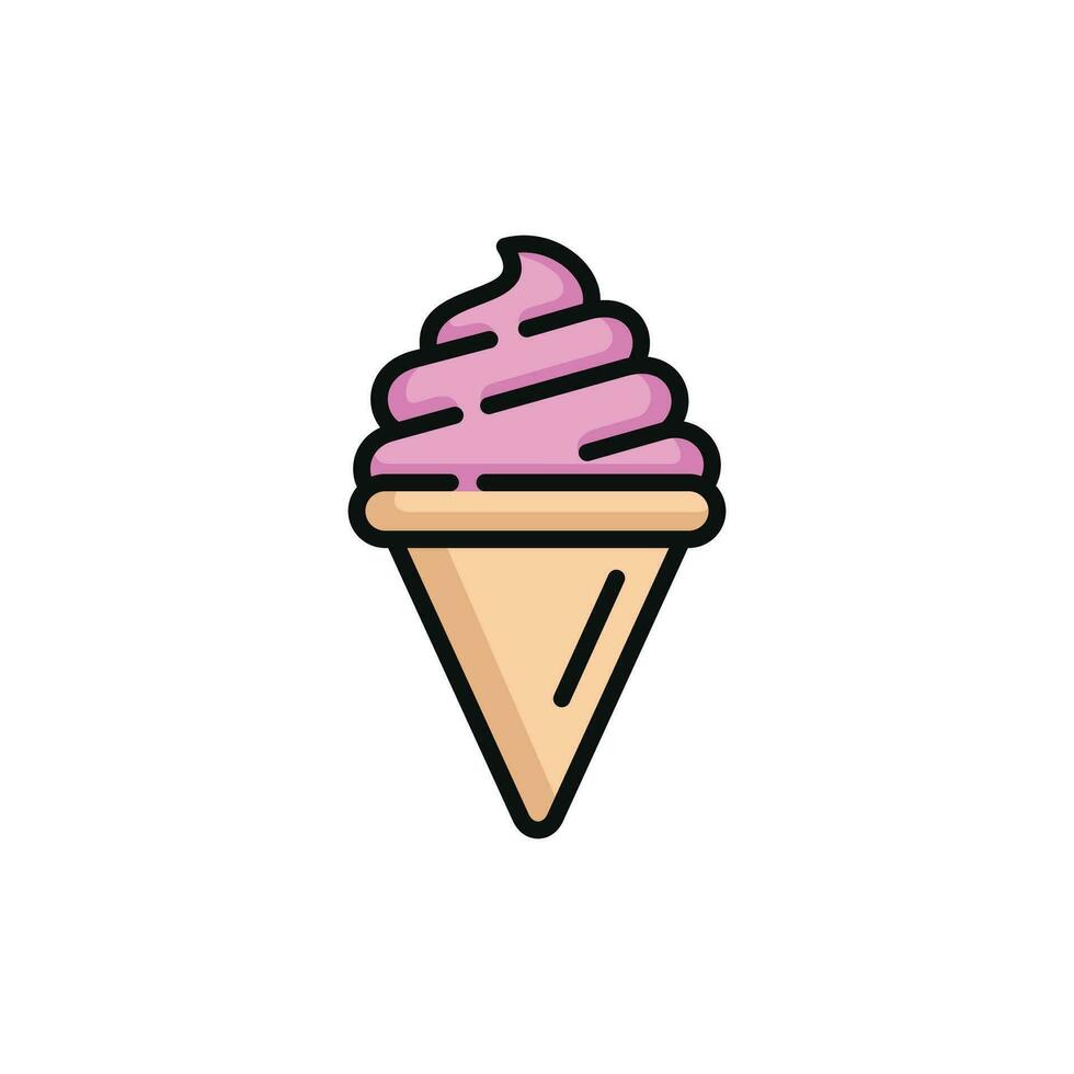 Eis Sahne Vektor Illustration isoliert auf Weiß Hintergrund. Eis Sahne Symbol