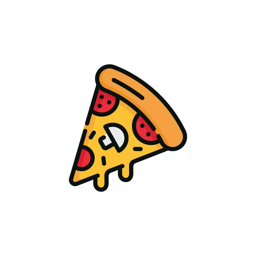 Pizza Vektor Illustration isoliert auf Weiß Hintergrund. Pizza Symbol