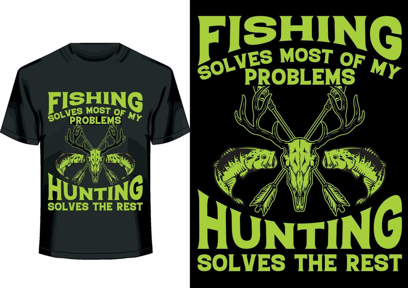 Bra dag fiske löser problem skriva ut redo vektor mall t-shirt design