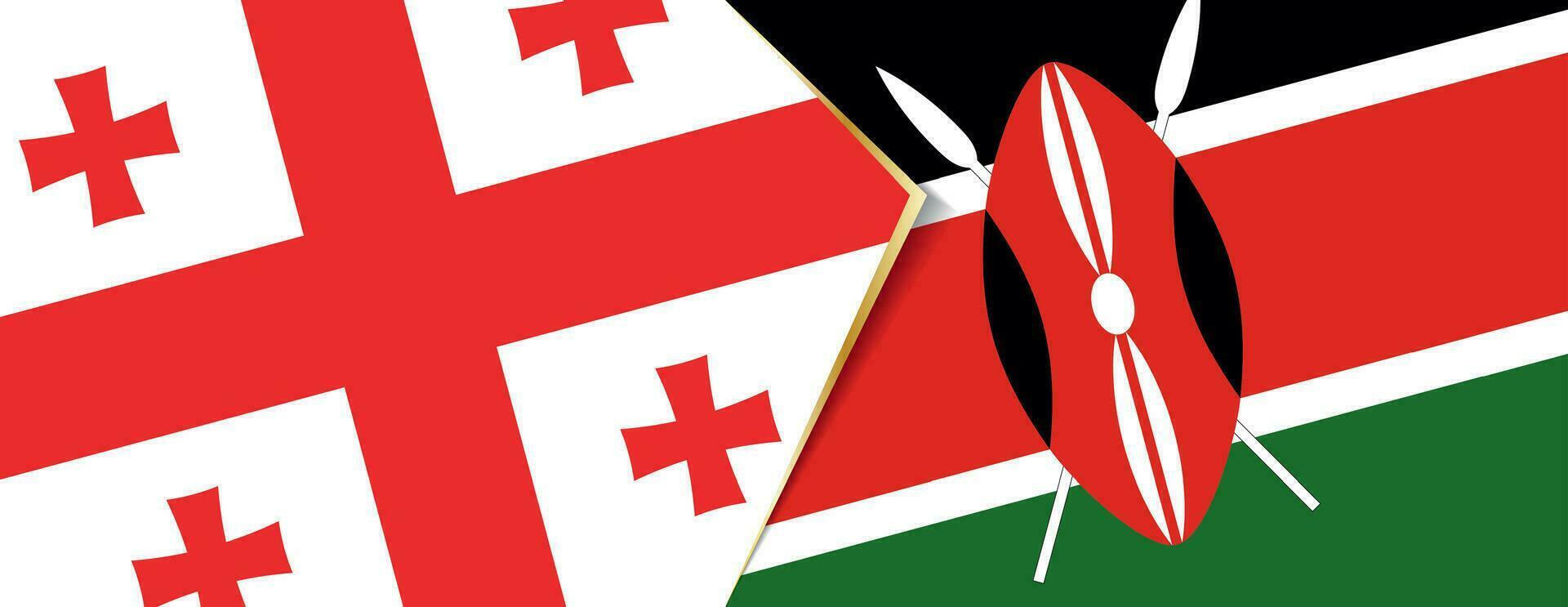 Georgia und Kenia Flaggen, zwei Vektor Flaggen.