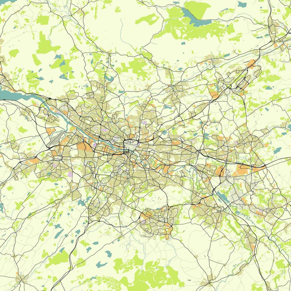 Stadt Karte von Glasgow, Vereinigtes Königreich vektor
