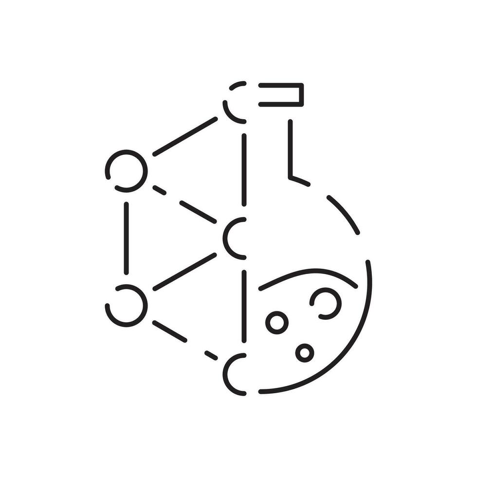 genetisch Ingenieurwesen Vektor Linie Symbol. Genetik Labor Forschung, Biochemie Experiment. Piktogramm Konzept. Gliederung Symbol. einfach Vektor Material Design von Netz Grafik.