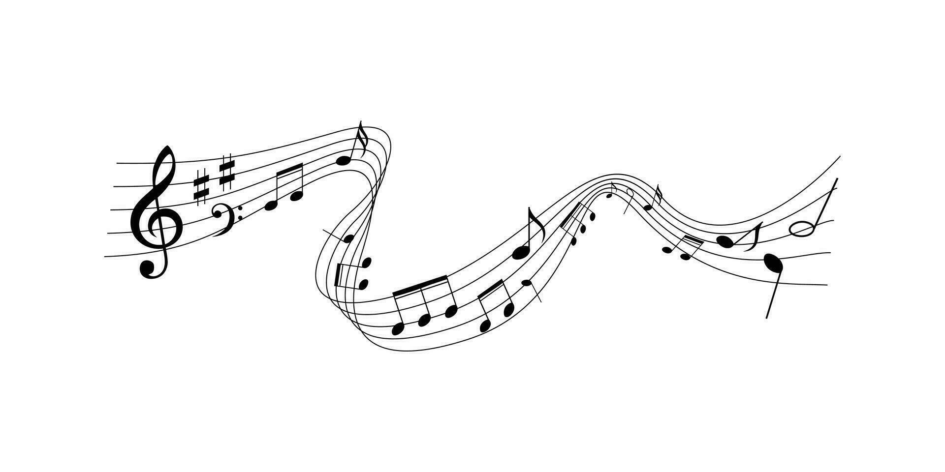 Musik- Hinweis Vektor Illustration. Musik- Zeichen und Symbol.