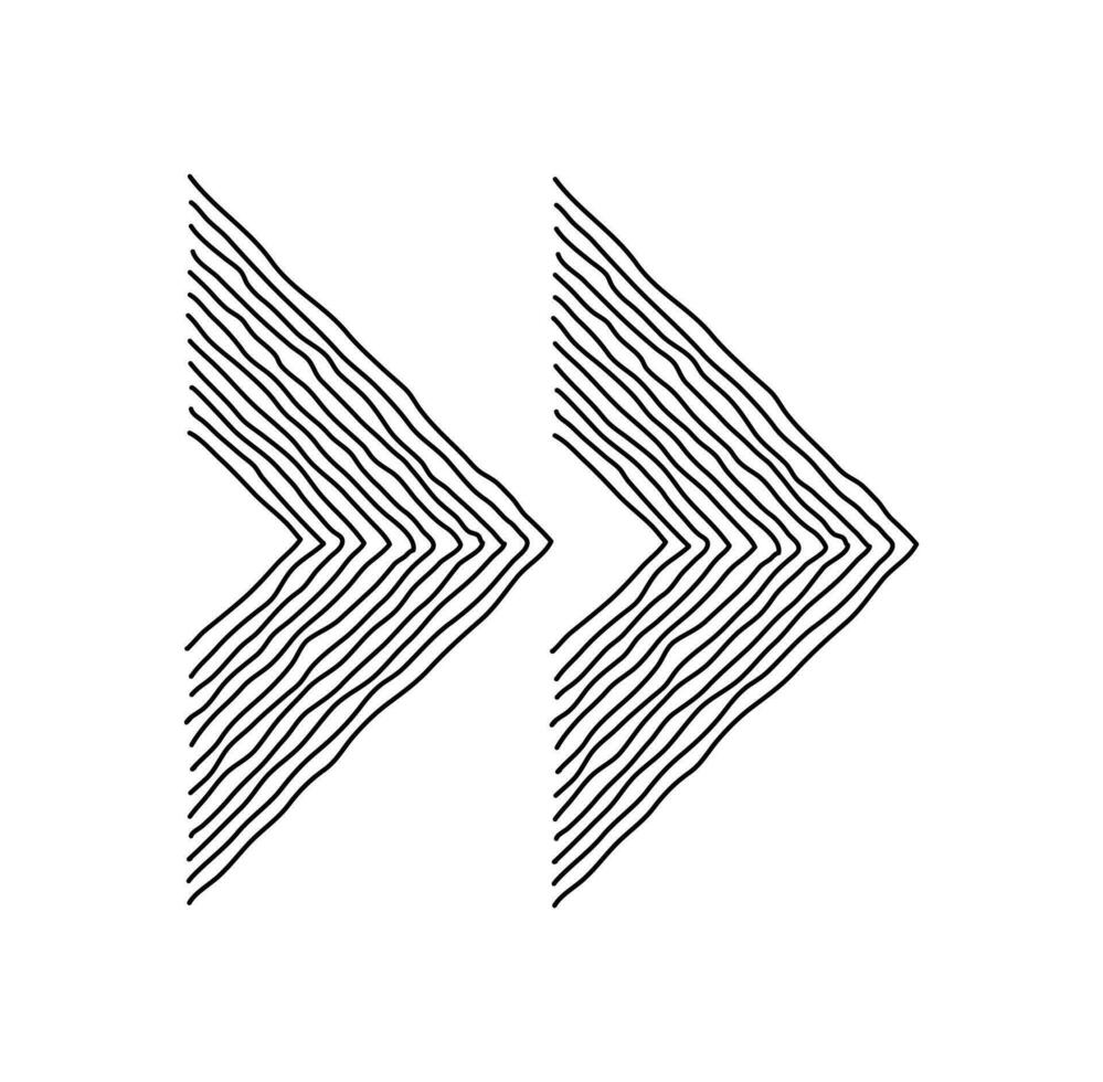 Pfeile ästhetisch Hand gezeichnet zeitgenössisch druckbar Muster mit abstrakt minimal elegant Linie Bürste Schlaganfall trendig. Boho Hintergrund im minimalistisch Mitte Jahrhundert Stil Vektor
