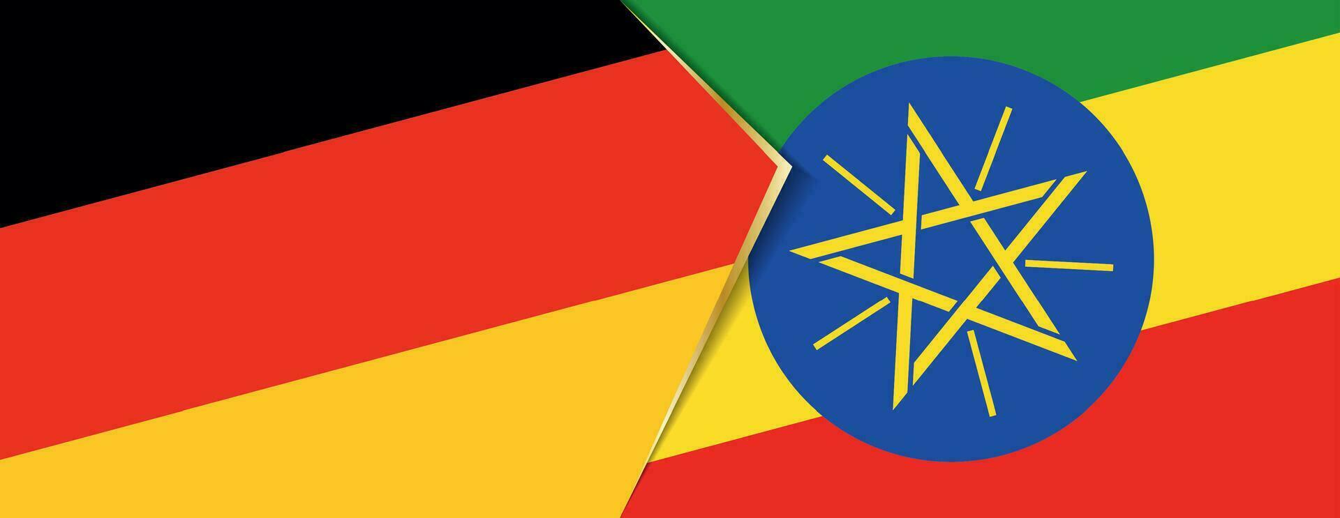 Tyskland och etiopien flaggor, två vektor flaggor.