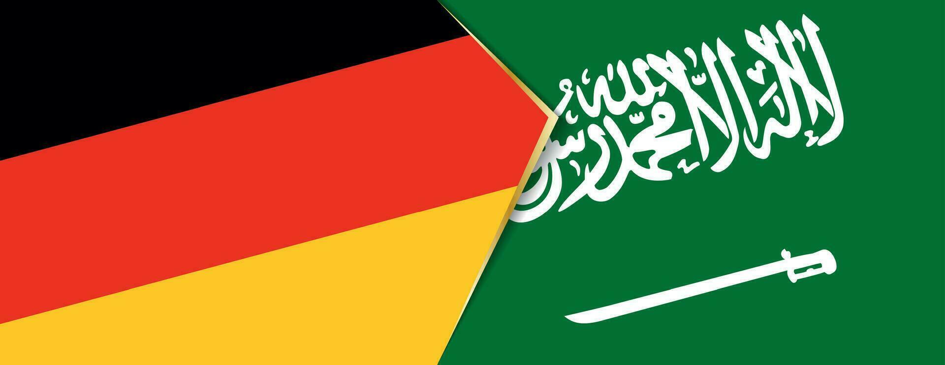 Deutschland und Saudi Arabien Flaggen, zwei Vektor Flaggen.