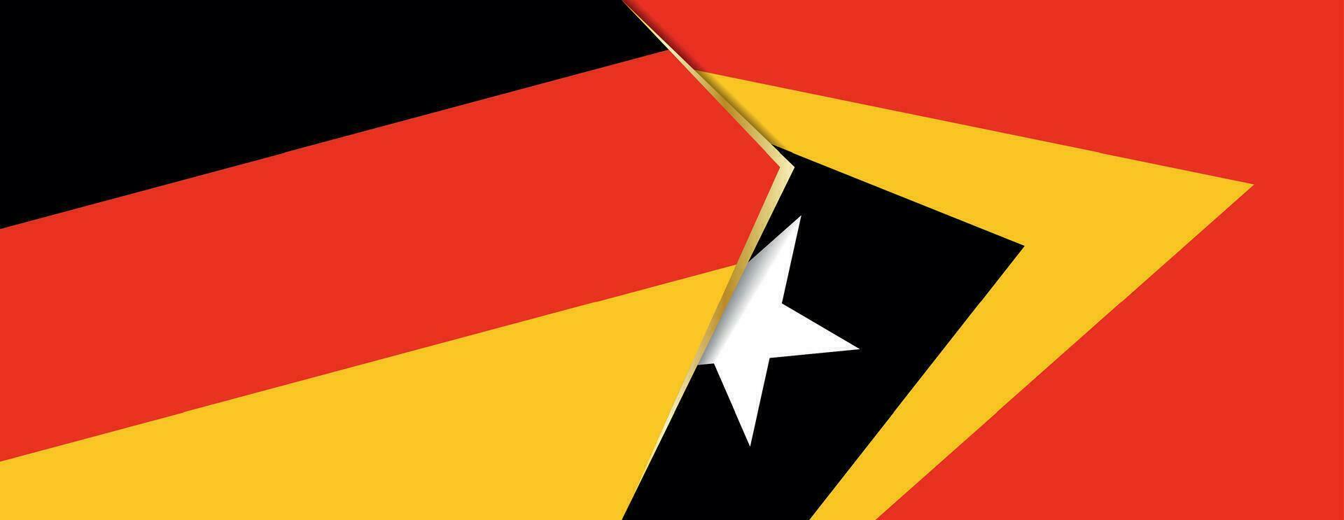 Deutschland und Osten Timor Flaggen, zwei Vektor Flaggen.