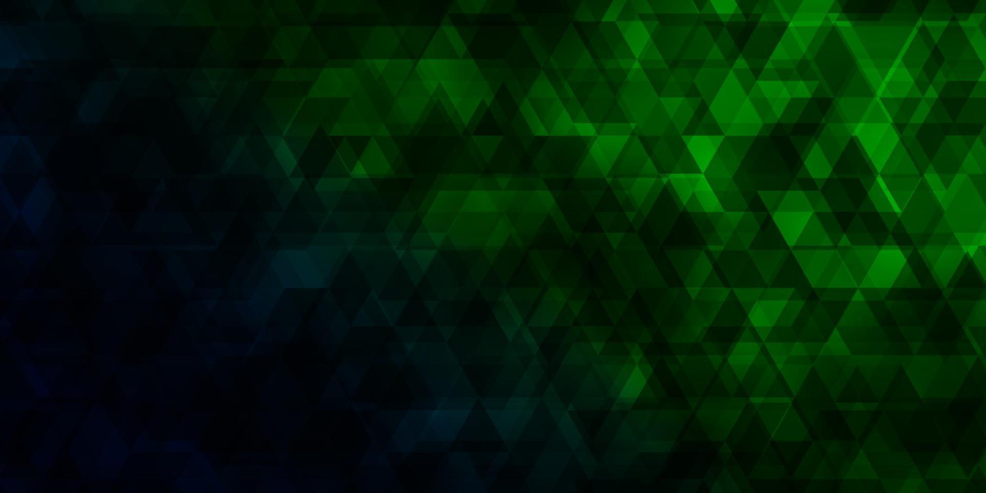 mörkgrön vektormall med linjer, trianglar. vektor