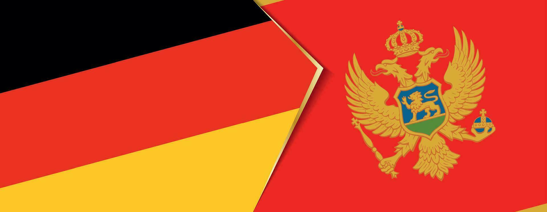Deutschland und Montenegro Flaggen, zwei Vektor Flaggen