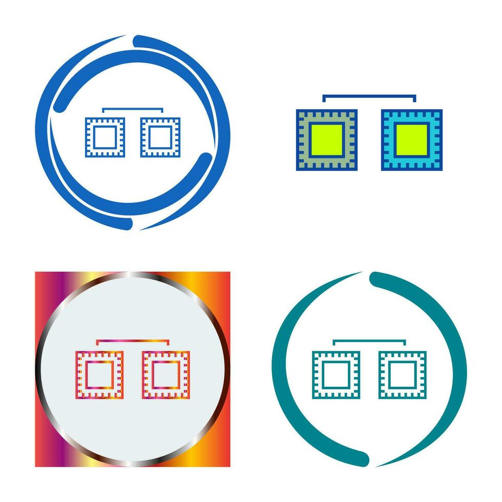 unik processorer ansluten vektor ikon