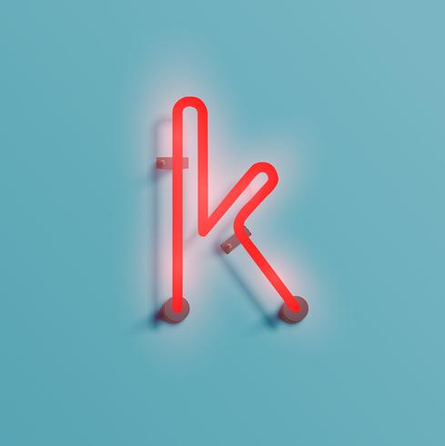 Realistische Neonfigur aus einem Schriftsatz, Vektor