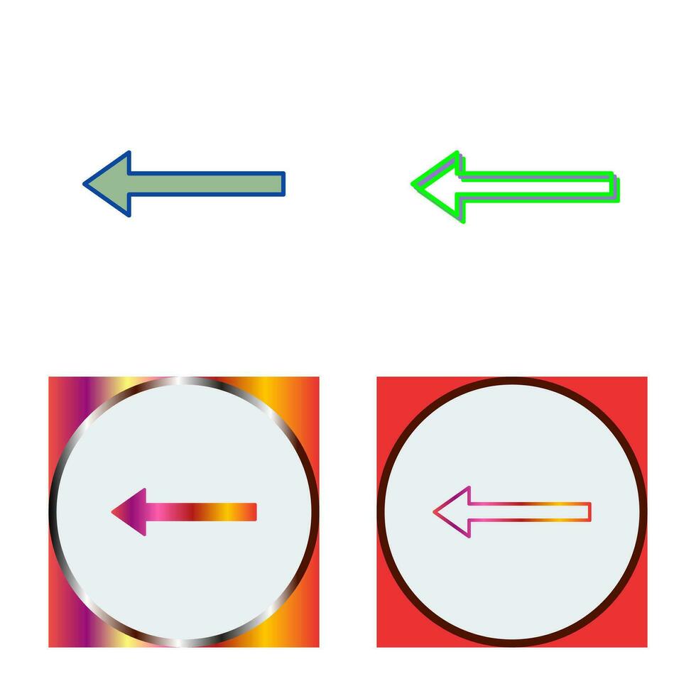 einzigartiges Vektorsymbol mit dem linken Pfeil vektor