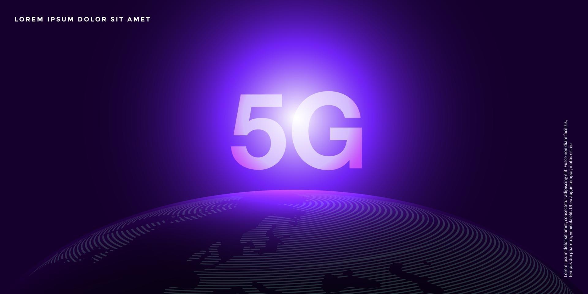 fortschrittlicher Technologiehintergrund, abstraktes 5g-Konzept, große Datenmengen vektor