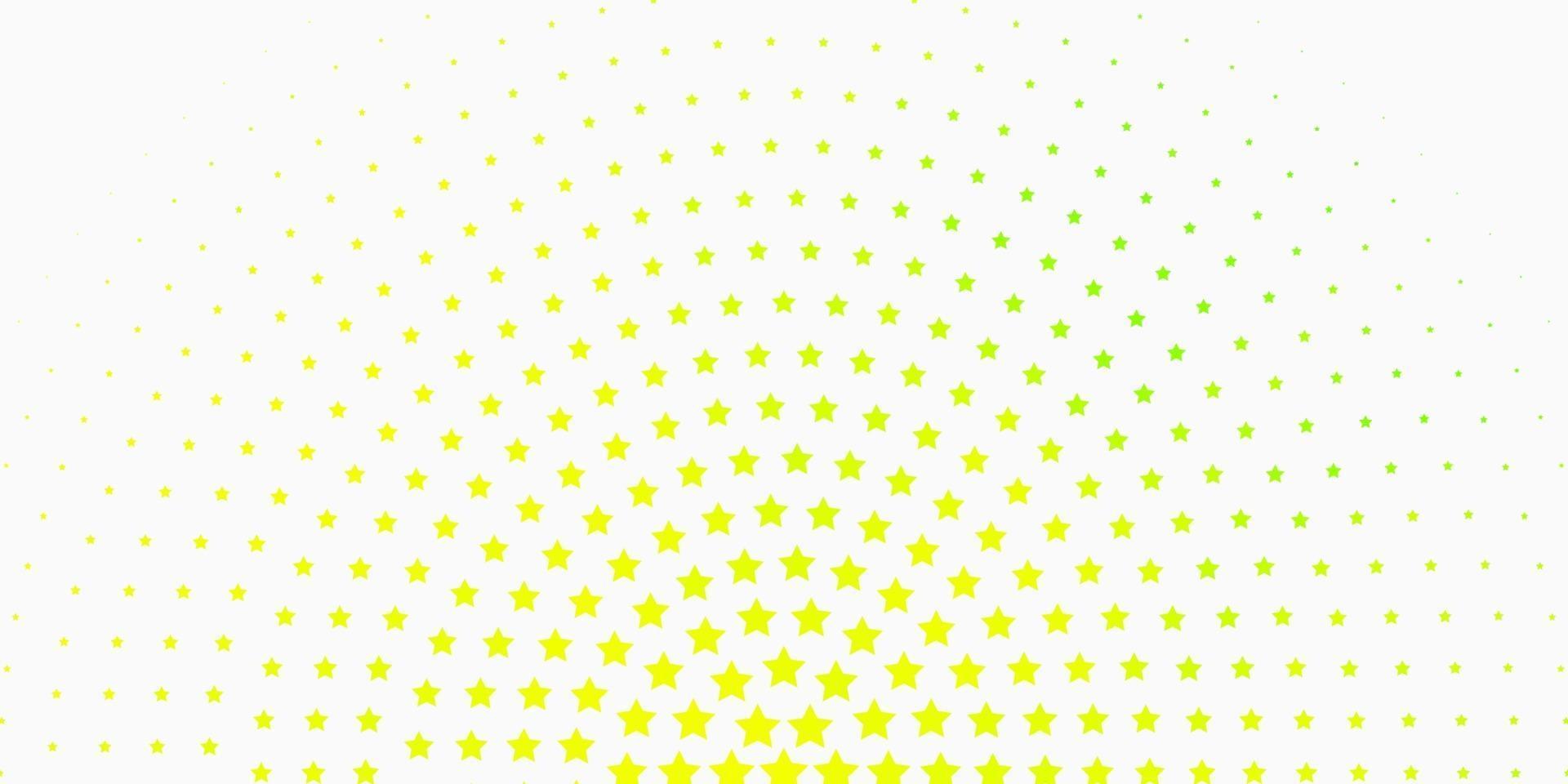 ljusgrönt, gult vektormönster med abstrakta stjärnor. vektor