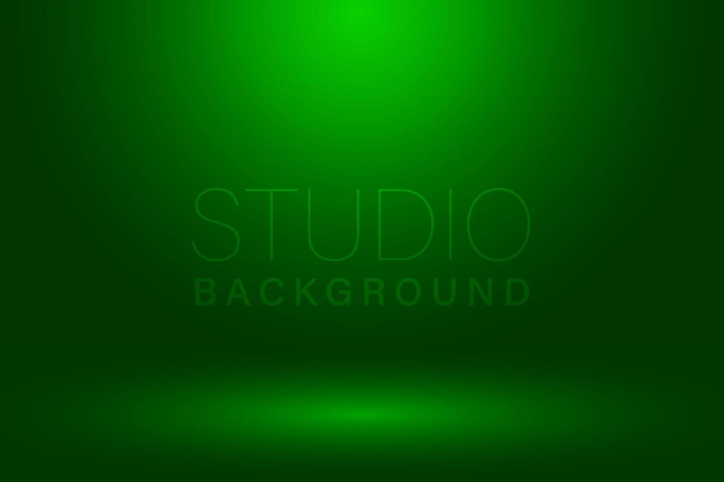 Studiohintergrund, grünes abstraktes Studioraumhintergrundkonzept vektor