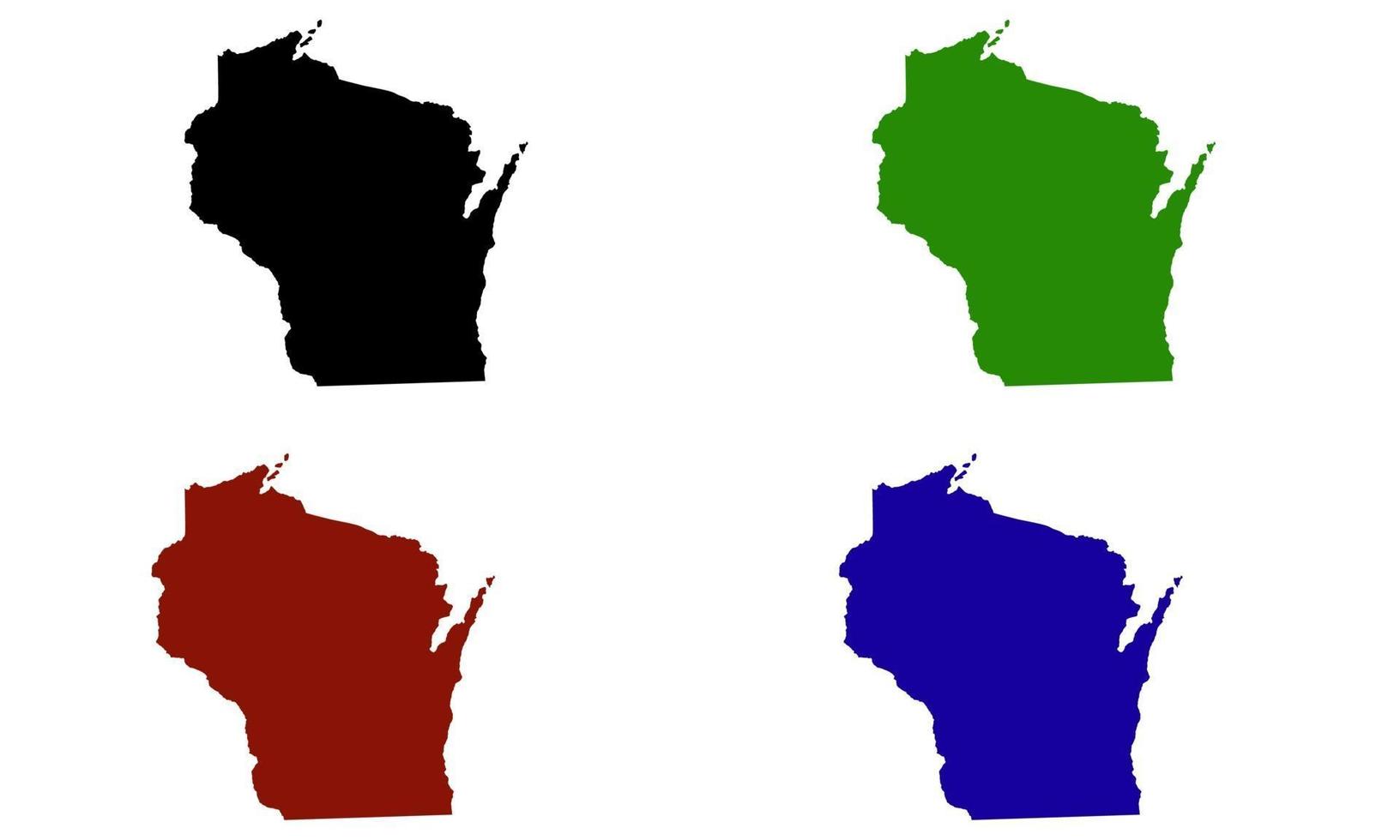 Wisconsin State Map Silhouette in den Vereinigten Staaten vektor