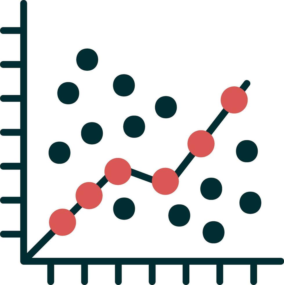 linjär regression vektor ikon