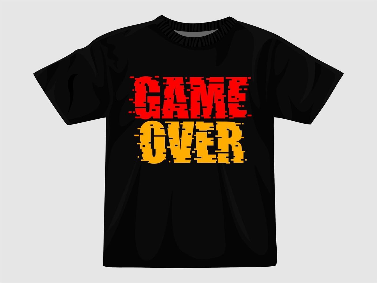 game over typography t shirt ... vektor