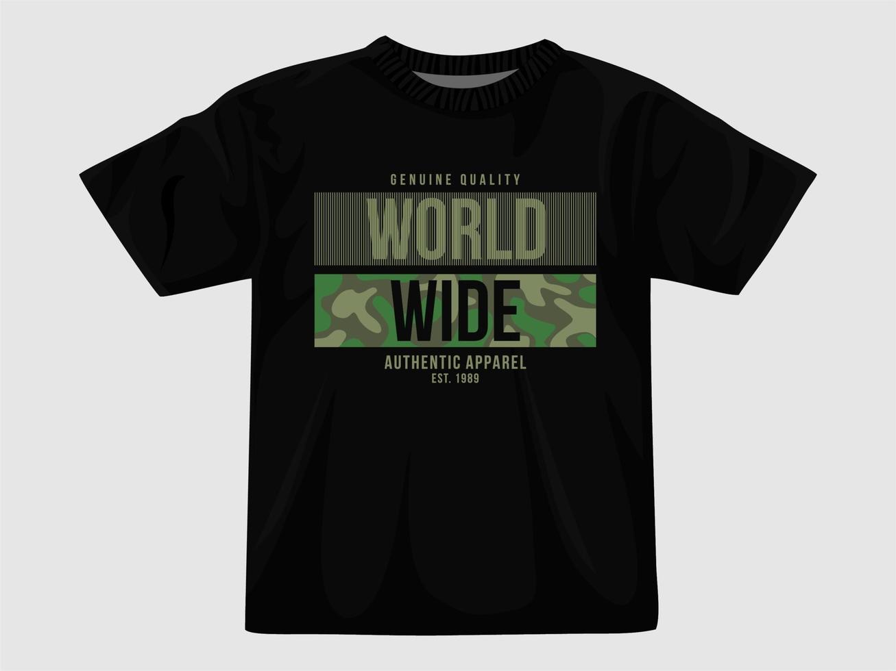 världsomspännande typografi t -shirt ... vektor