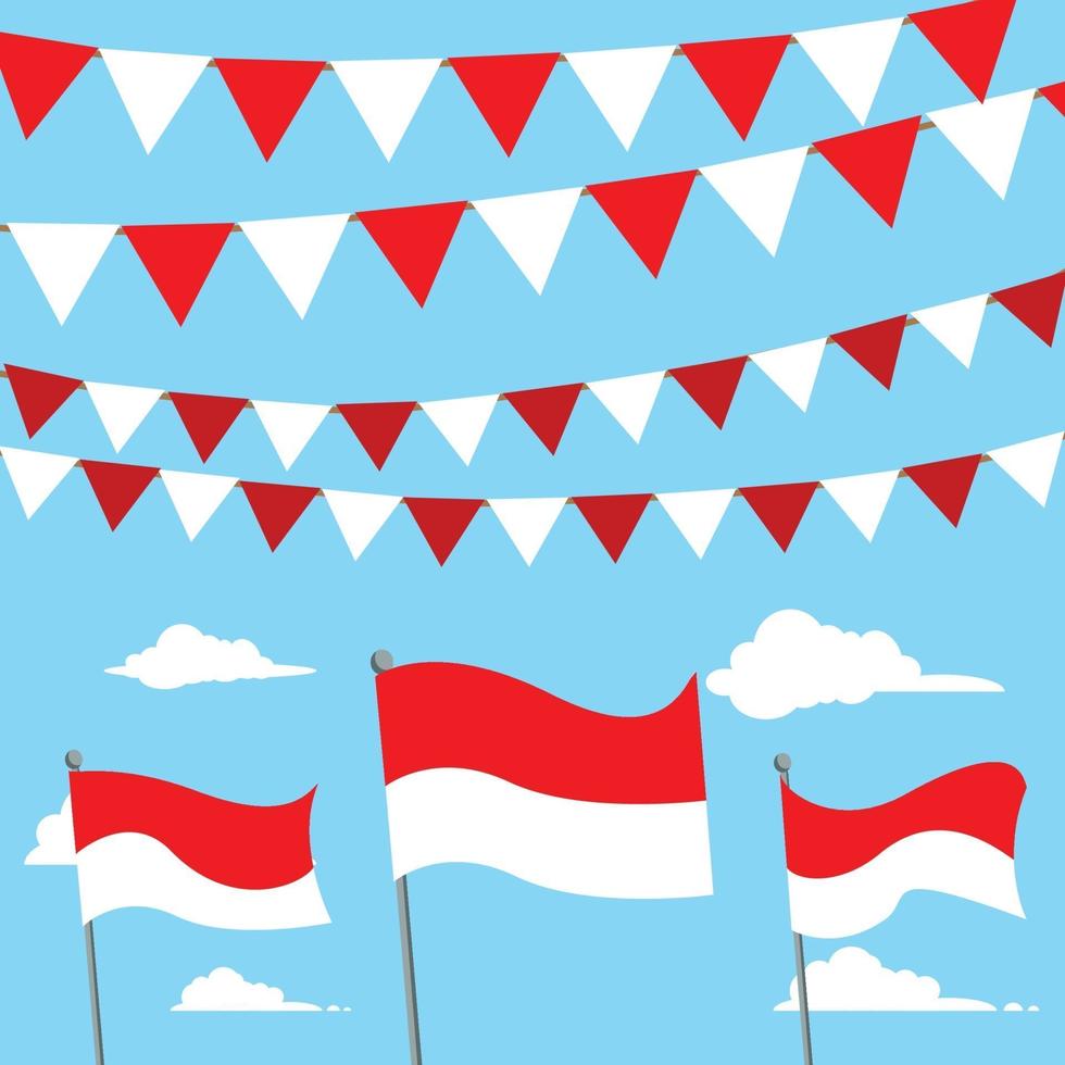 Indonesien Ammer und wehende Nationalflagge vektor