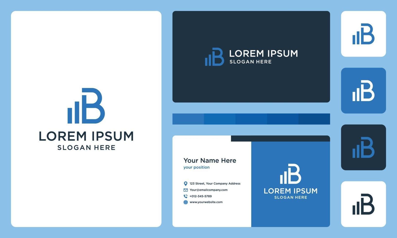 Buchstabe b-Logo und Investment-Logo. Visitenkarten-Design. vektor