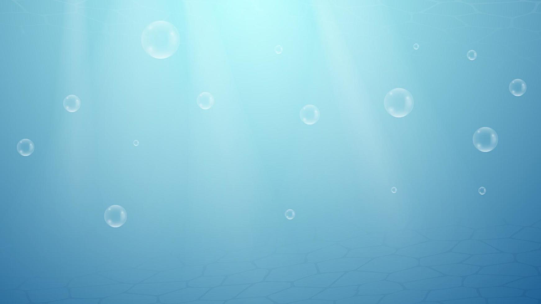Unterwasser blauer Glanz Blase abstrakten Hintergrund. hell und hell vektor