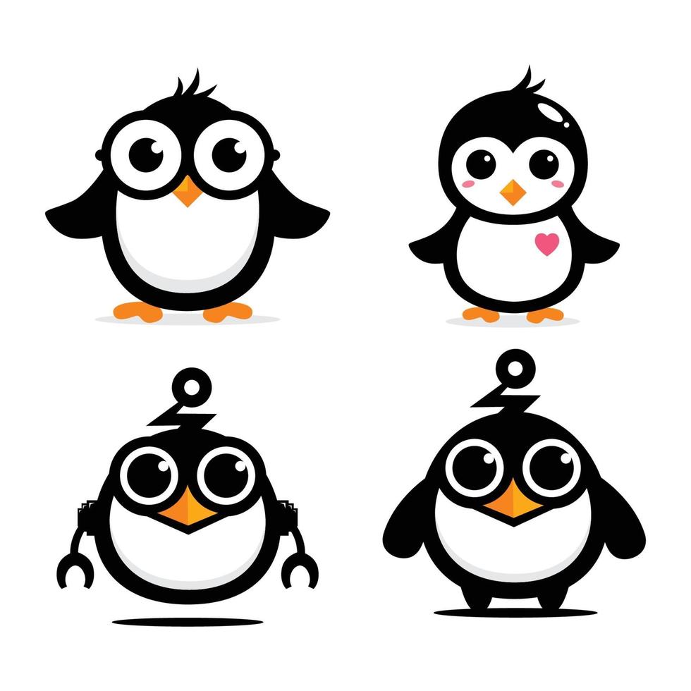 söt design pingvin vektor design