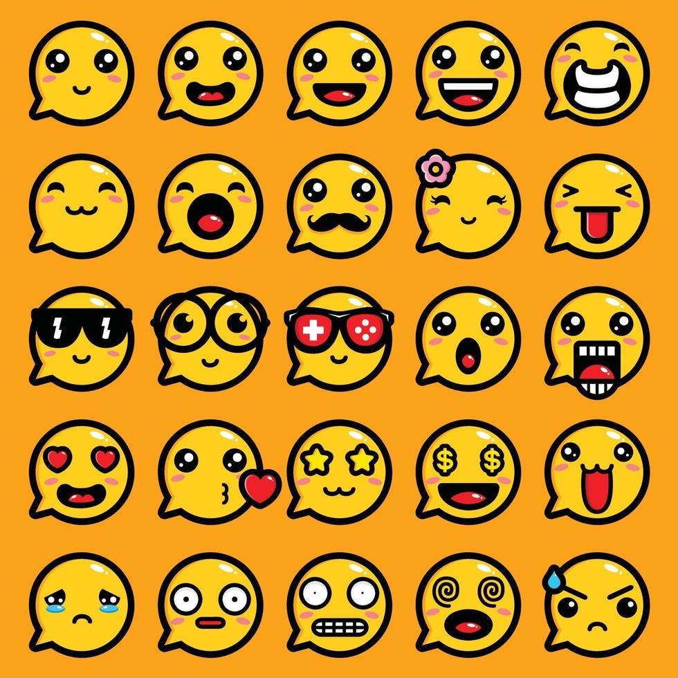 Emoji-Ausdruck Vektor-Chat-Design vektor