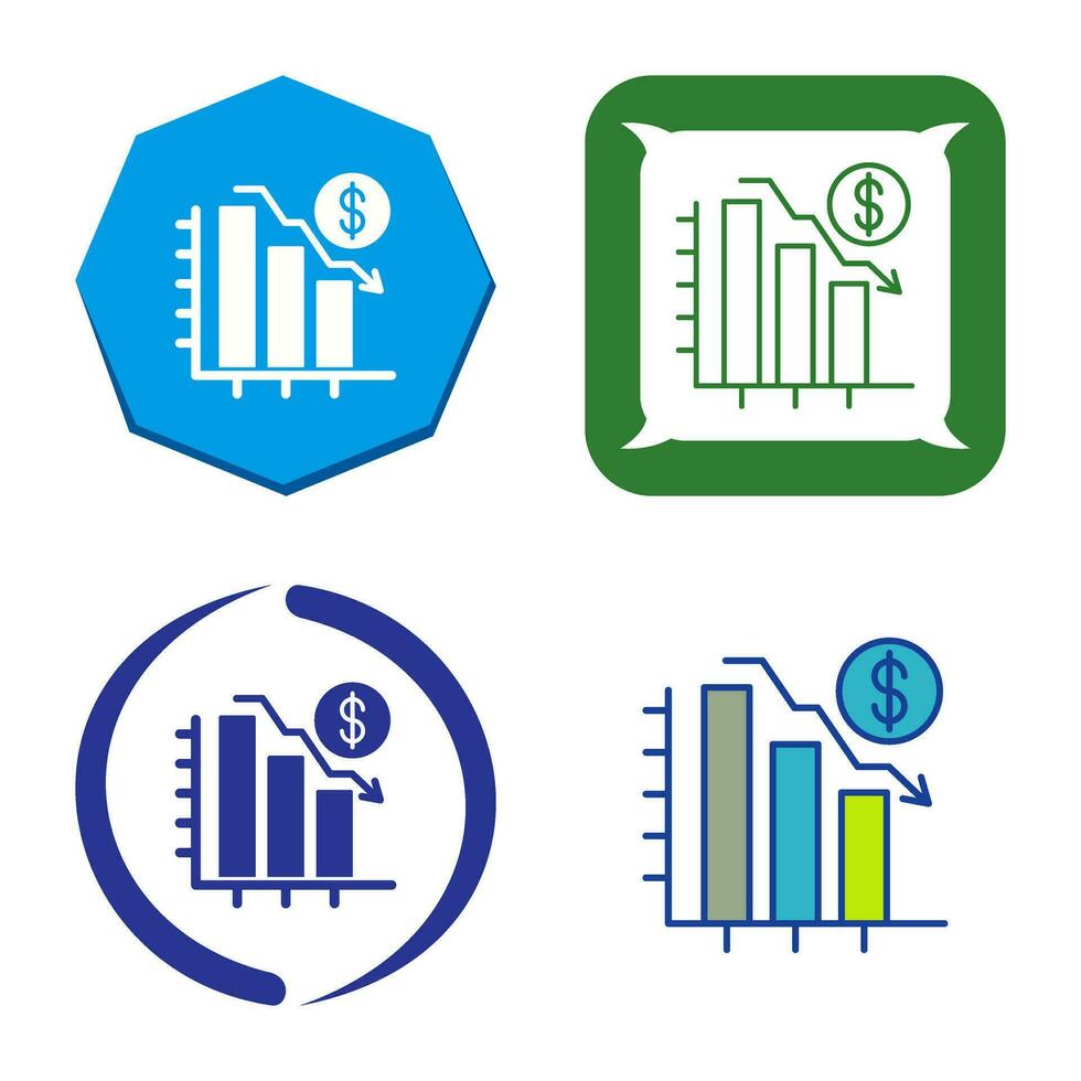 Diagramm nach unten Vektor-Symbol vektor