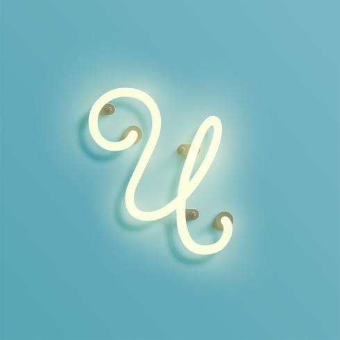 Realistische Neonfigur aus einem Schriftsatz, Vektor
