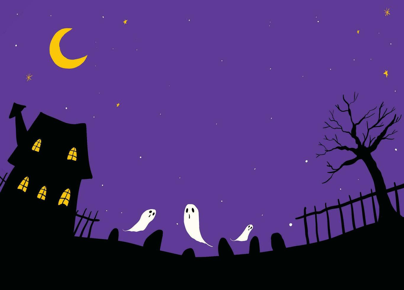 Illustration von Vektor Grafik haloween Hintergrund Banner. haloween Party Zeichen Vektor Hintergrund.