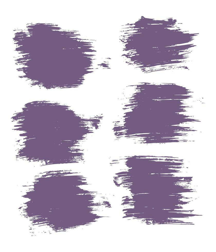 Grunge lila Farbe Bürste Schlaganfall Hintergrund einstellen vektor