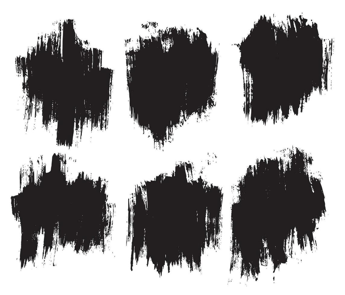 Farbe schwarz Bürste Schlaganfall Vektor Grunge Vorlagen einstellen
