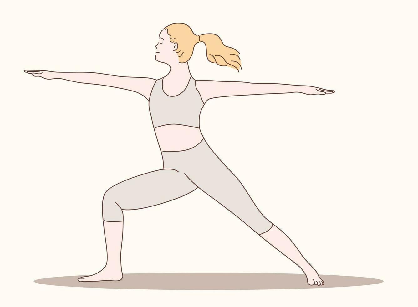 Frau Yoga Vektor Illustration Hand gezeichnet