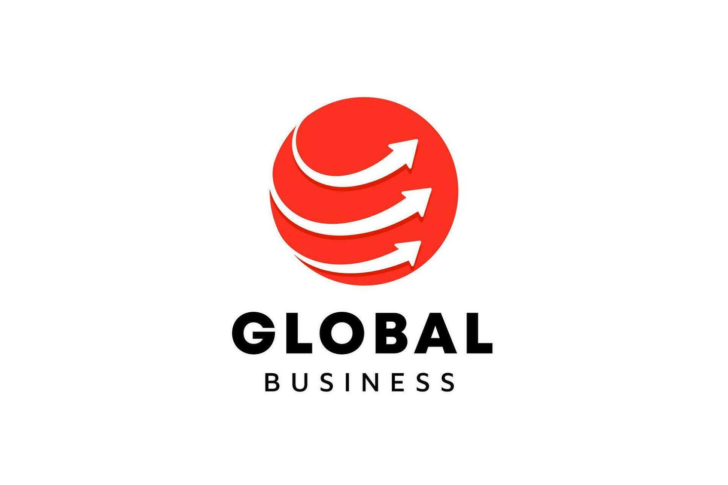 Geschäft Logo Vorlage. Globus und Pfeil Logo ist geeignet zum global Unternehmen, Welt Technologien, Medien und Werbung Agenturen vektor