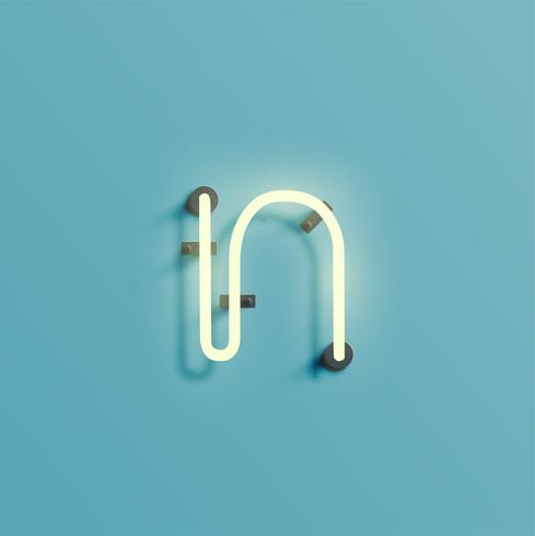 Realistisk neon karaktär från en fontset, vektor