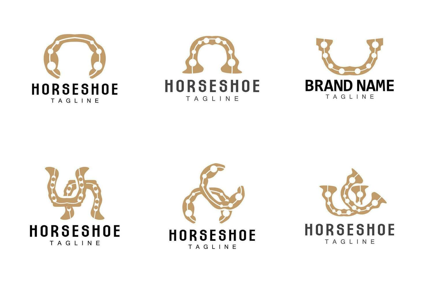 hästsko logotyp enkel vektor design årgång retro Västra illustratör mall