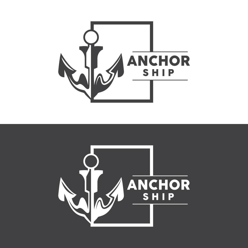 einfach Schiff Anker Logo Design, Silhouette Vektor Illustration