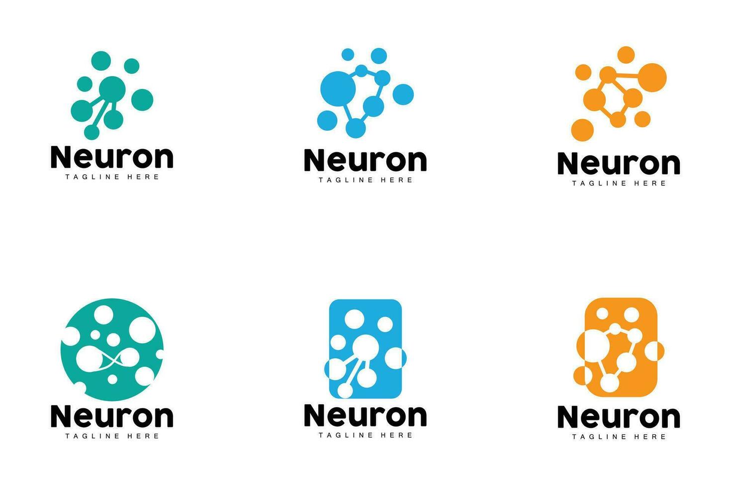 nervcell logotyp, cel dna nätverk vektor, och partikel teknologi, enkel illustration mall design vektor