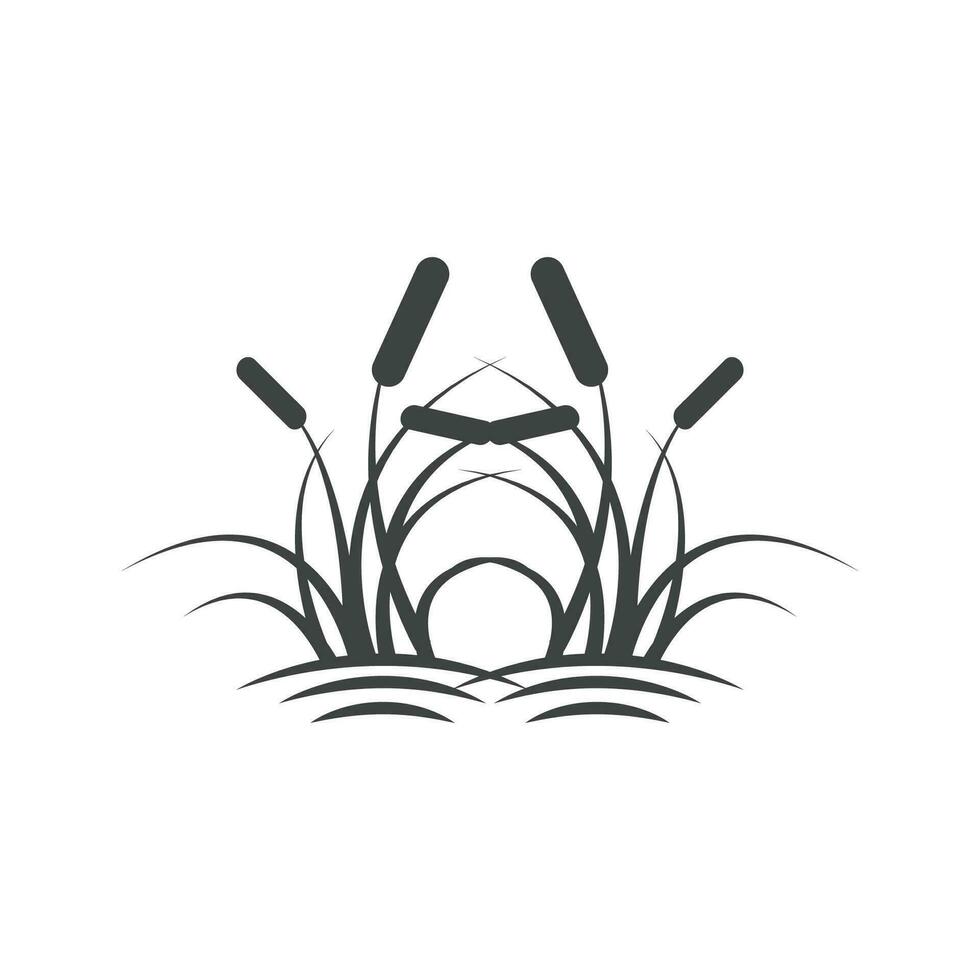 cattail logotyp design vektor enkel illustration symbol mall