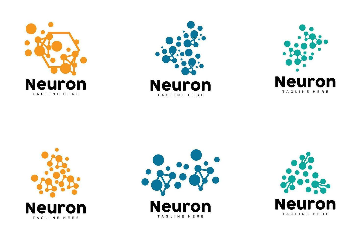 nervcell logotyp, cel dna nätverk vektor, och partikel teknologi, enkel illustration mall design vektor