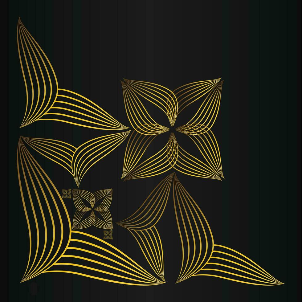golden Blume Blütenblatt, Luxus Gold Blumen- Dekoration vektor