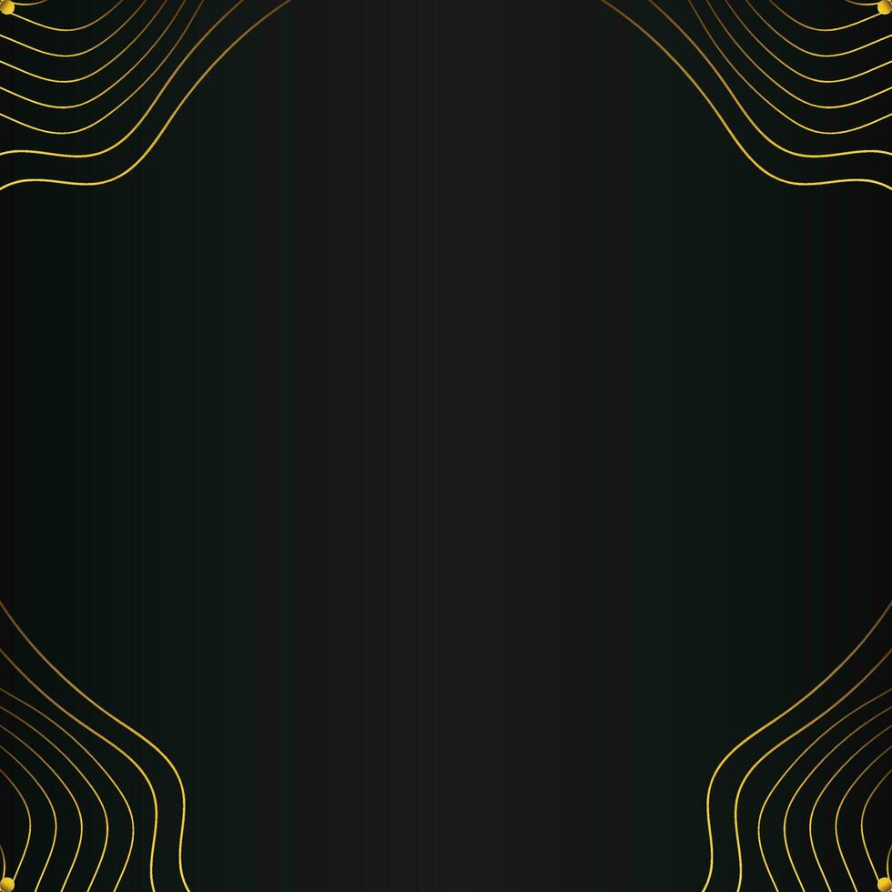 lyx abstrakt guld linje ram dekoration på svart bakgrund vektor