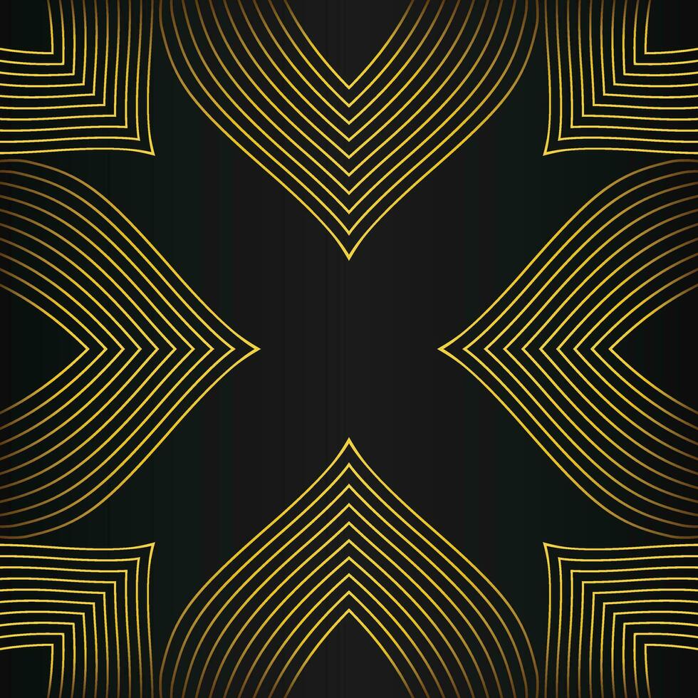 abstrakt Gold Linie Rahmen Dekoration auf schwarz Hintergrund vektor